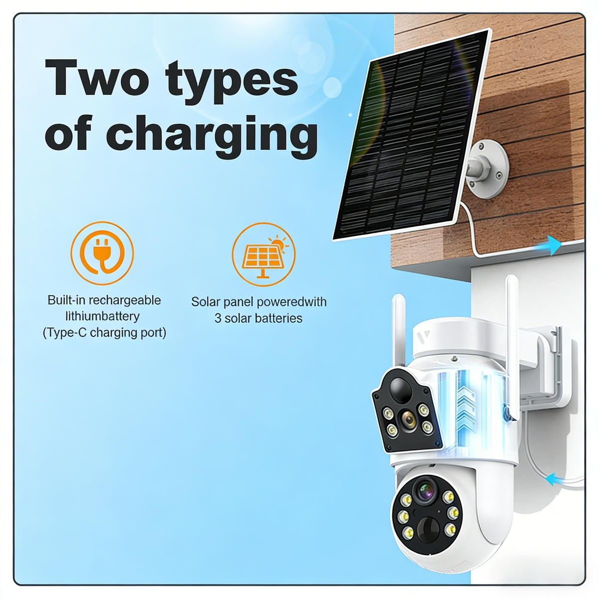 Dual Lens PTZ Security Camera | AI WiFi Outdoor Camera with Dual View & Color Night Vision