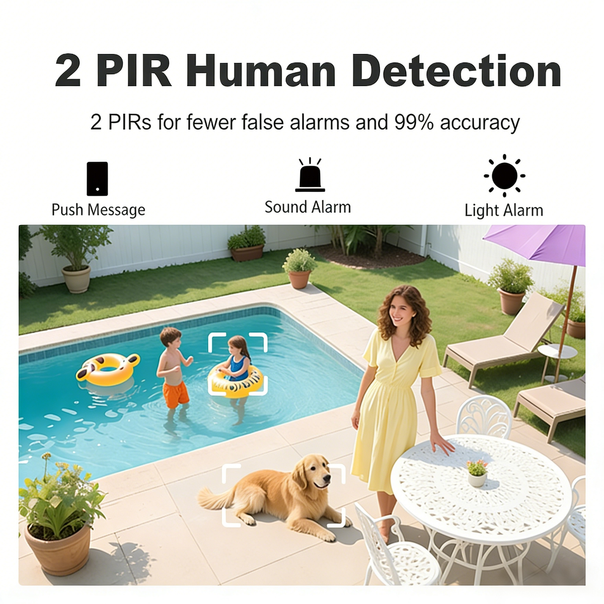 Dual Lens PTZ Security Camera | AI WiFi Outdoor Camera with Dual View & Color Night Vision