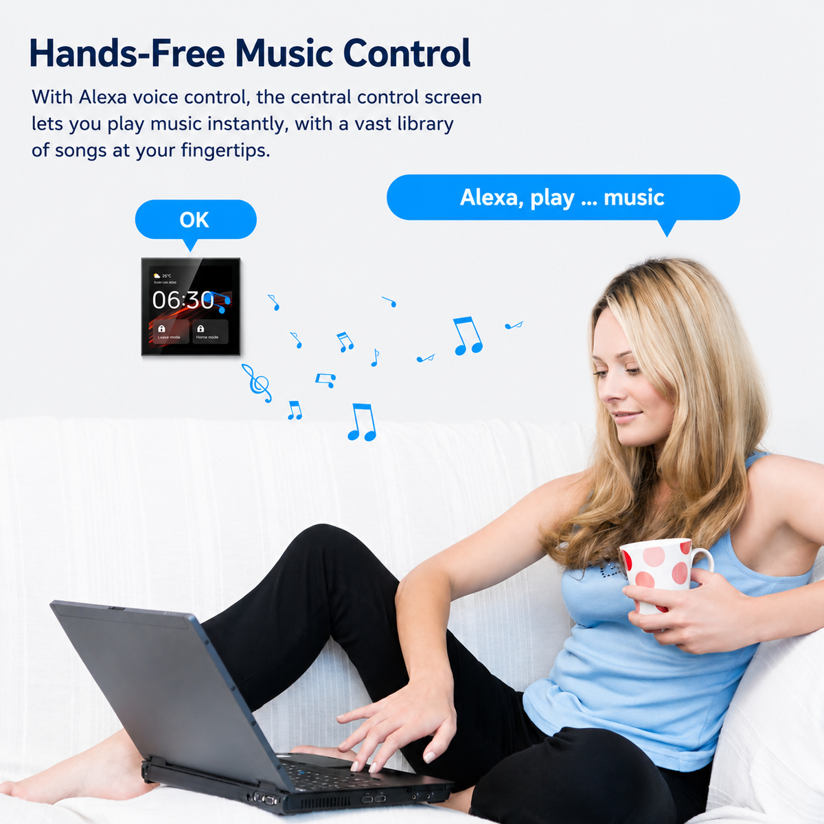 4-Inch Smart Home Control Panel with AI Speaker | Home Automation Hub