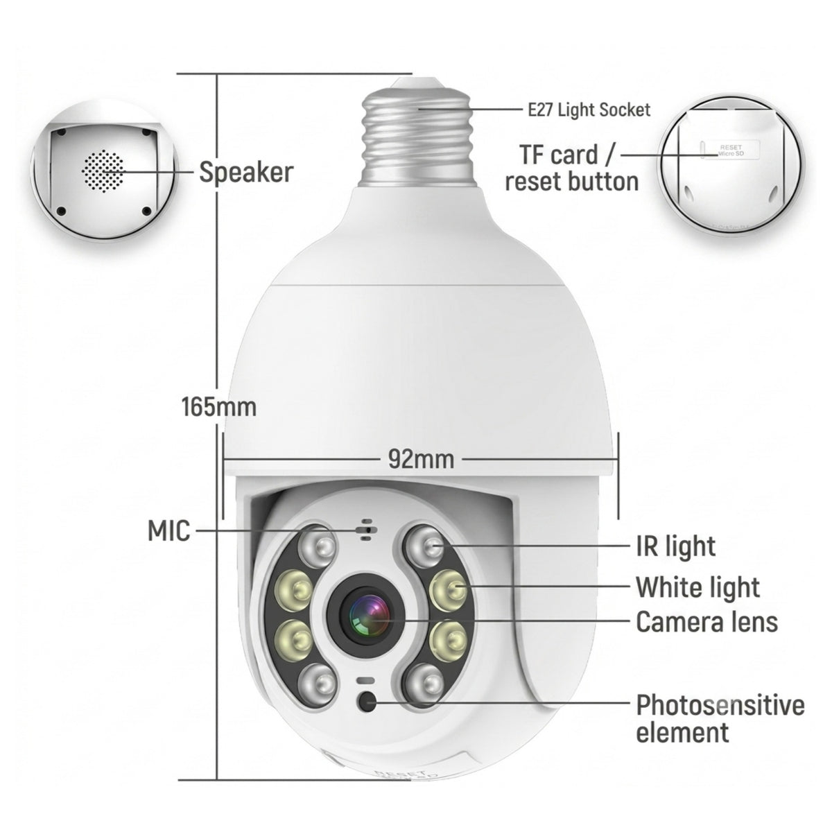 Dual-Light PTZ Security Camera | AI WiFi Outdoor Camera with Color Night Vision
