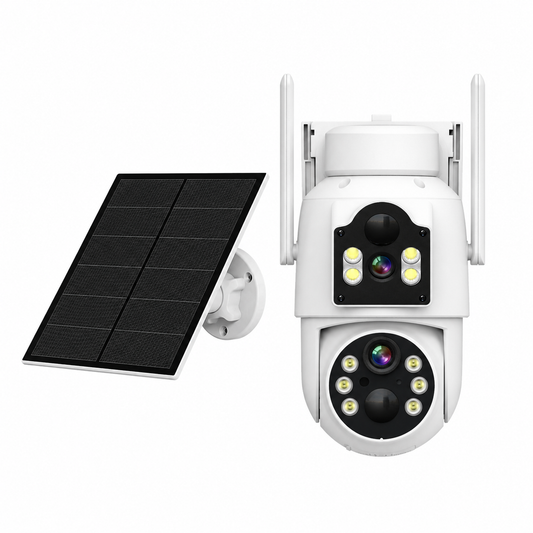 Dual Lens PTZ Security Camera | AI WiFi Outdoor Camera with Dual View & Color Night Vision